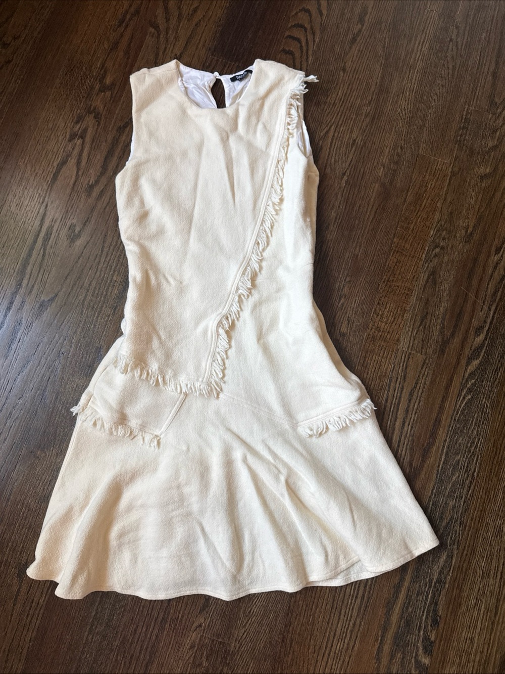 Raoul 100% Wool Cream Sleeveless Dress with Fringe Size 4